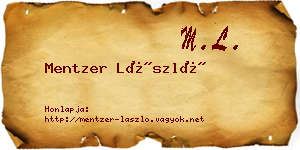 Mentzer László névjegykártya